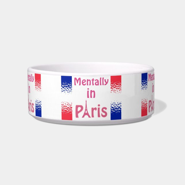Mentally In Paris Pet Bowl (Front)
