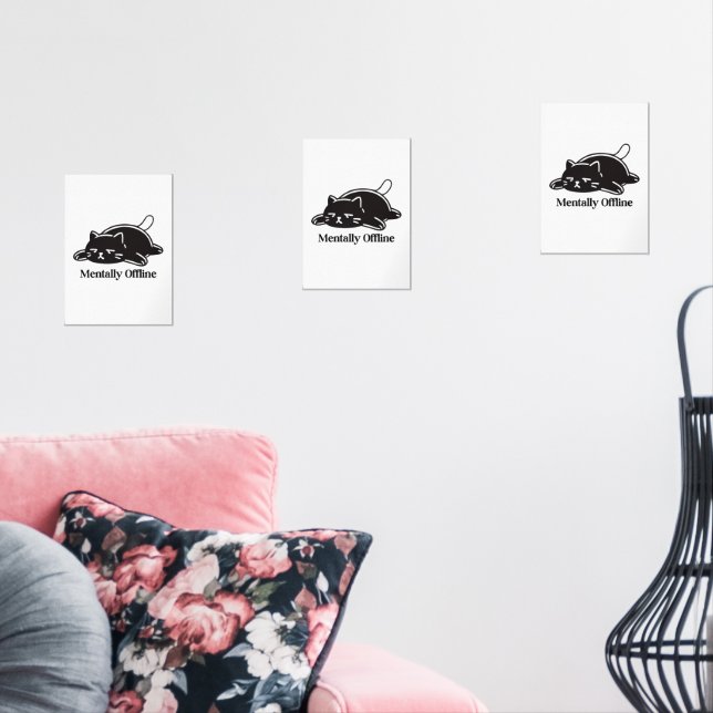 Mentally Offline Funny Introvert Mood Design Wall Art Sets (Livingroom)