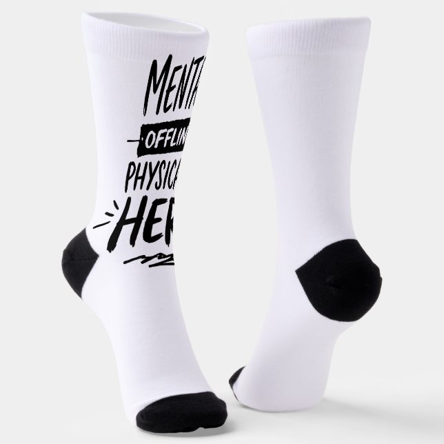 Mentally Offline Introvert Shirt Socks (Angled)