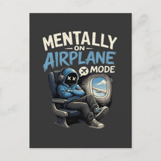 Mentally On Airplane Mode Shirt Funny Anime boy Postcard