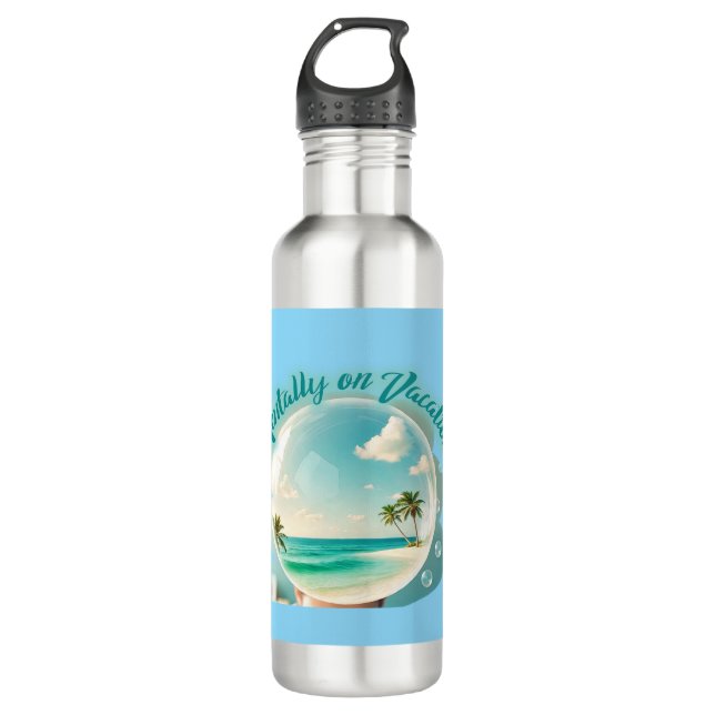 mentally on vacation design stainless steel water bottle (Front)
