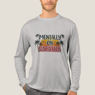 Mentally on Vacation T-Shirt – Retro Summer Beach  Tri-Blend Shirt