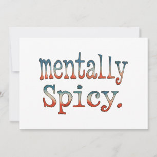 Mentally Spicy Trendy Retro Vintage Invitation