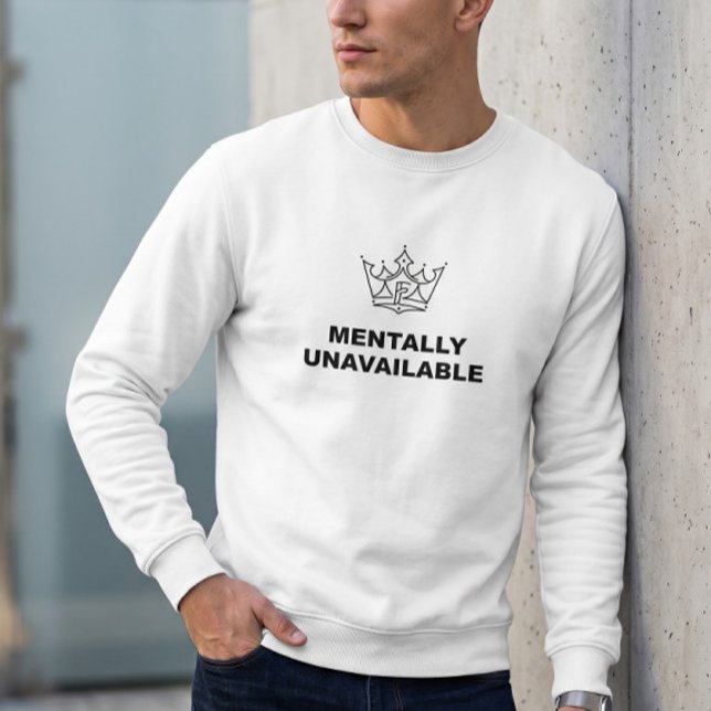 Mentally Unavailable Crewneck Sweater White (Creator Uploaded)