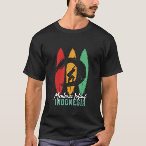 Mentawai Island Indonesia Vintage Retro Surfing T_Shirt