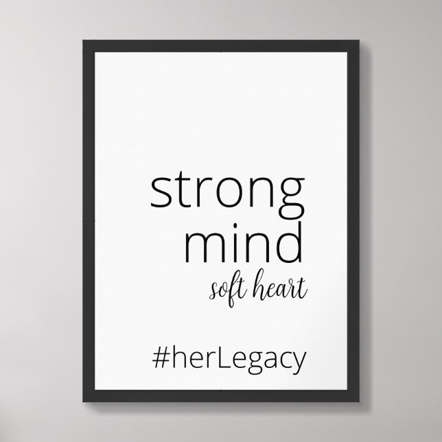 mente fuerte. corazón blando - Motivación feminist Framed Art (Framed Front)