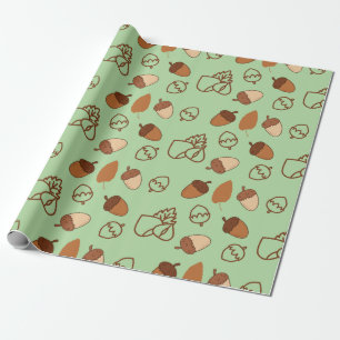 Menthol Green Seamless Wrapping Paper: Hazelnuts Wrapping Paper