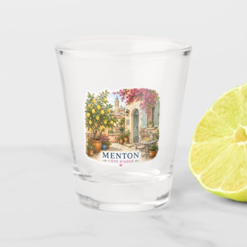 Menton Côte d'Azur Patio Watercolor Souvenir Shot Glass