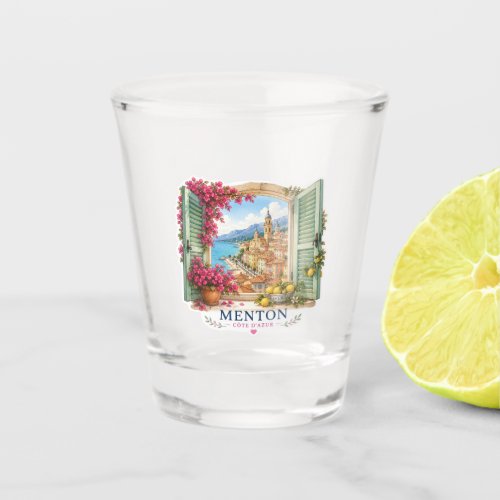 Menton Côte d'Azur Window Watercolor Souvenir Shot Glass