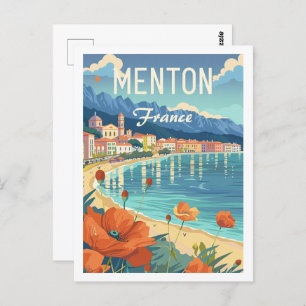 Menton France Famous Vintage Travel Place Postcard