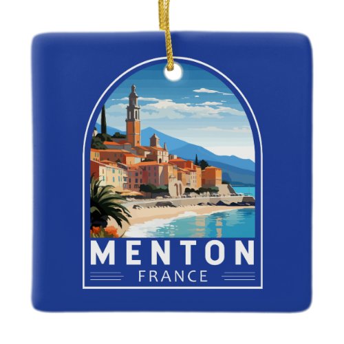 Menton France Travel Art Vintage Ceramic Ornament