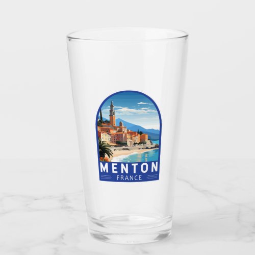Menton France Travel Art Vintage Glass