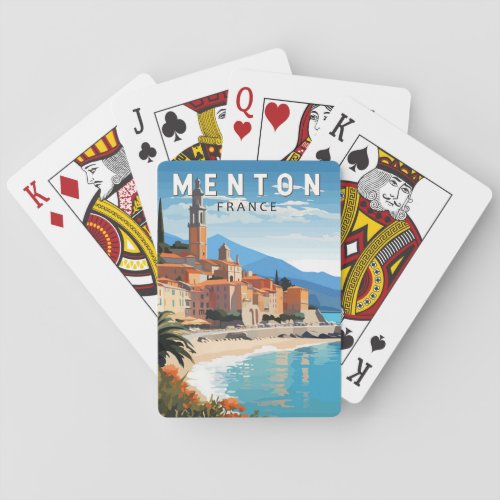Menton France Travel Art Vintage Playing Cards