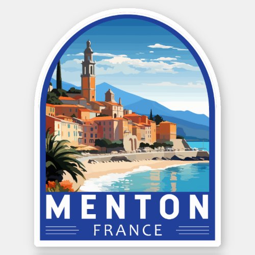 Menton France Travel Art Vintage Sticker