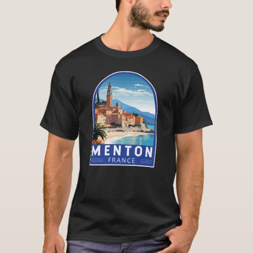 Menton France Travel Art Vintage T_Shirt