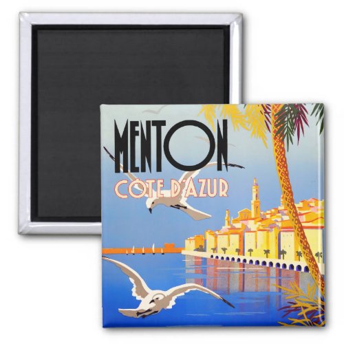 Menton France vintage travel Magnet