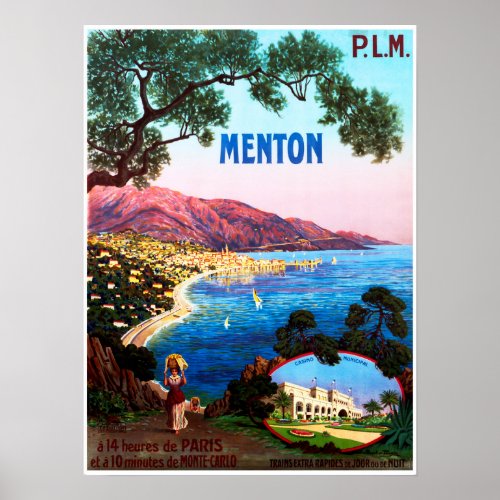 MENTON French Riviera Cote D Azur France Travel Poster