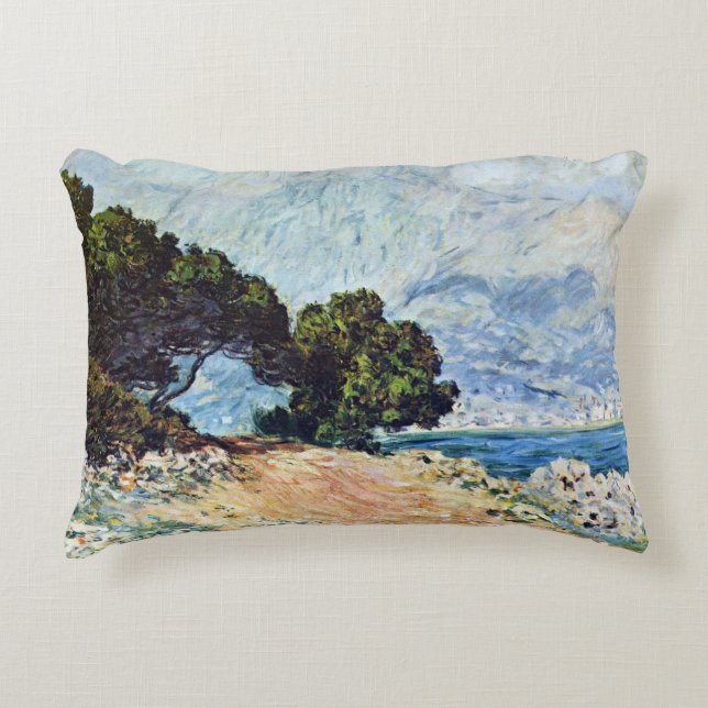 Menton Seen from Cap Martin by Claude Monet Accent Pillow (Front)