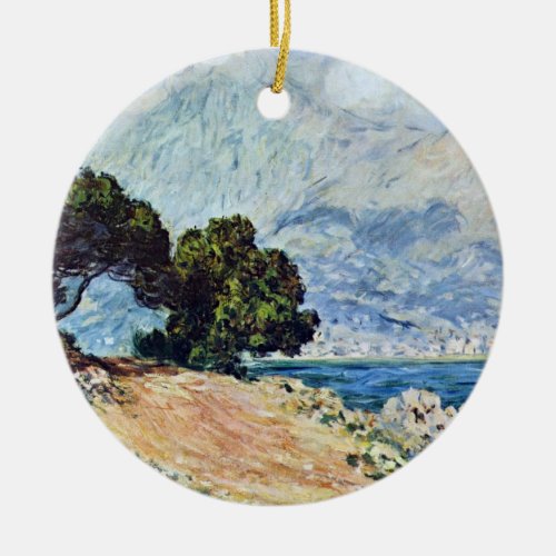 Menton Seen from Cap Martin by Claude Monet Ceramic Ornament