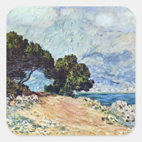 Menton Seen from Cap Martin by Claude Monet Square Sticker