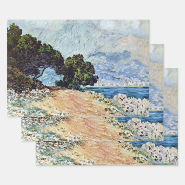 Menton Seen from Cap Martin by Claude Monet Wrapping Paper Sheets (Set)