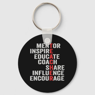 Mentor Inspire Educate Coach Share Influence Dad Keychain