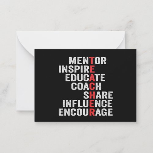 Mentor Inspire Educate Coach Share Influence Dad  Note Card