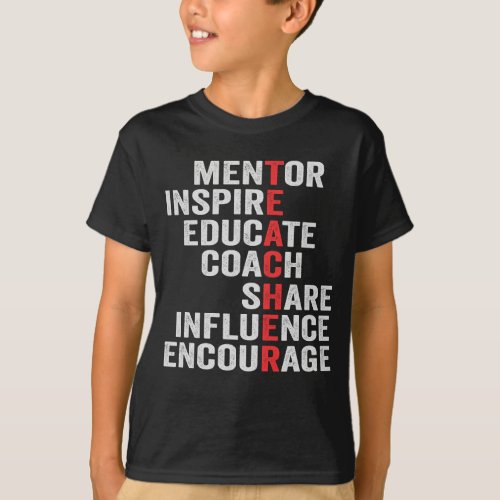 Mentor Inspire Educate Coach Share Influence Dad  T_Shirt