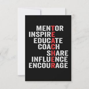 Mentor Inspire Educate Coach Share Influence Dad  Thank You Card
