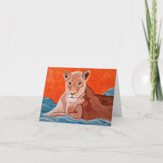 Mentor Lioness Small 4" x 5.6" Thank You Card