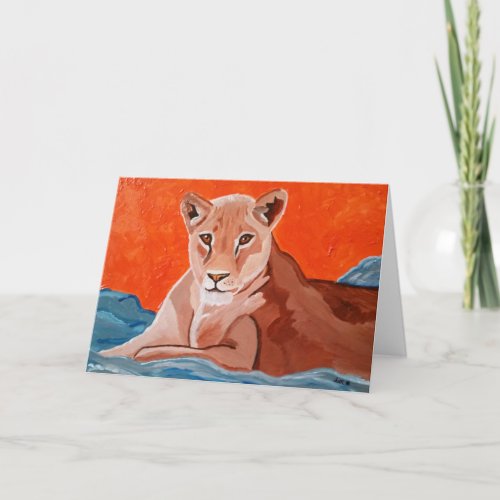 Mentor Lioness Standard 5 x 7 Thank You Card