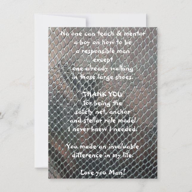 Mentor Thank You Flat Greeting Card (Front)