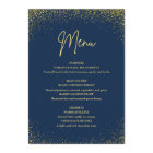 Menu 75th birthday Navy Gold Glitter
