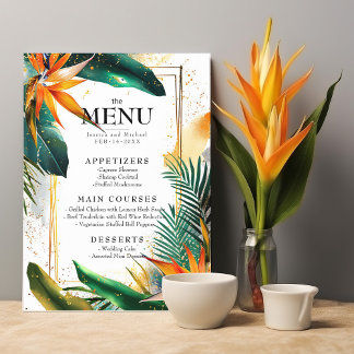 Menu and Drink list Birds of Paradise Bliss