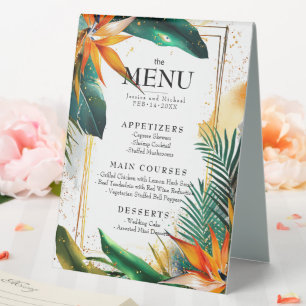 Menu and Drink list Birds of Paradise Bliss Table Tent