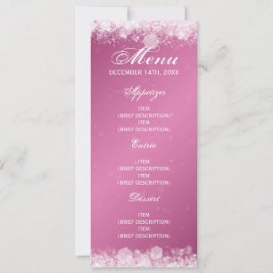 Menu Baby Shower Night Sparkle Pink Invitation
