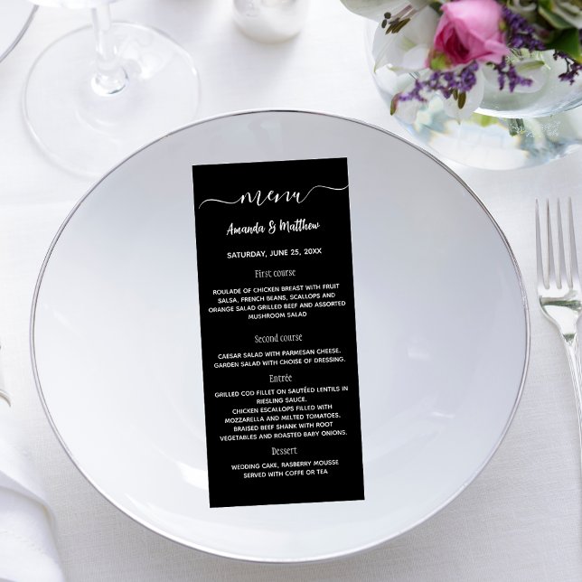 Menu black and white wedding (Creator Uploaded)