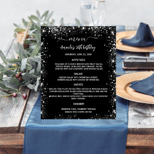 Menu black silver white budget flyer