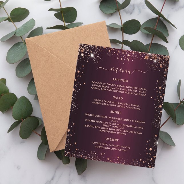 Menu burgundy rose gold (Creator Uploaded)