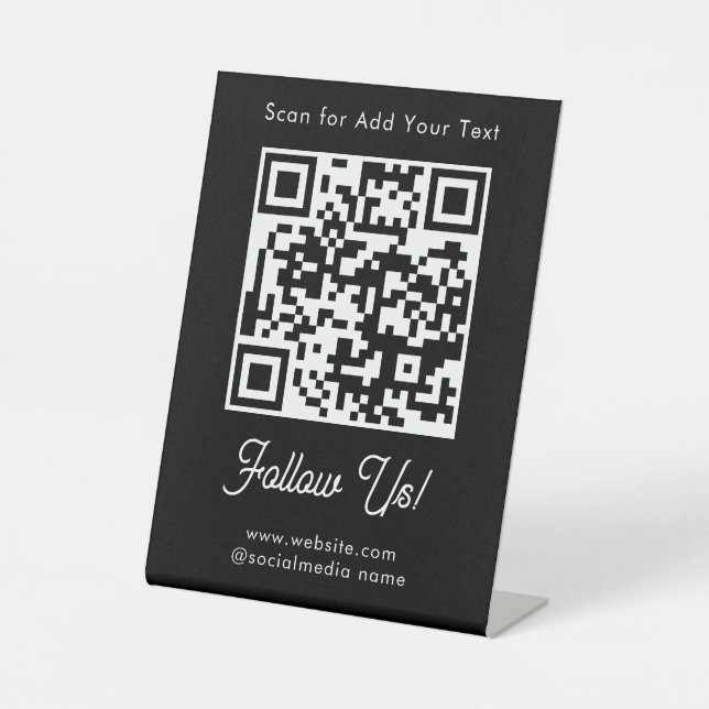 Menu Business Any QR Code Scan Pedestal Sign (Front)