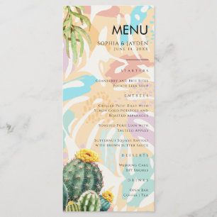 Menu Cactus Tropical Palm Tree Desert Boho Wedding
