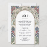 Menu Card Burgundy Art Nouveau Mucha