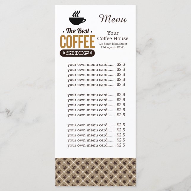 Menu card coffee house (Front)