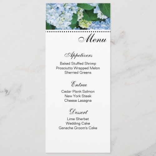 Menu Card Hydrangeas