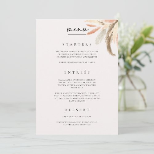 Menu Card Placement Wedding Dinner Catering C100