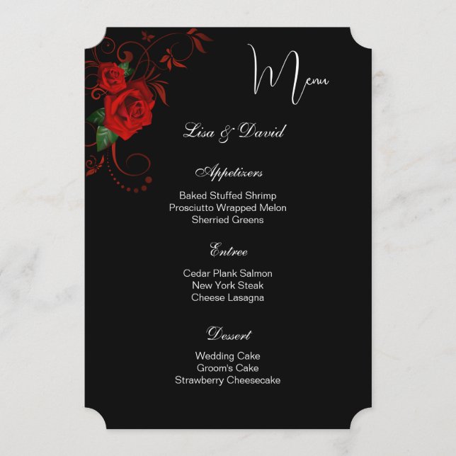Menu Card-Red Rose (Front)