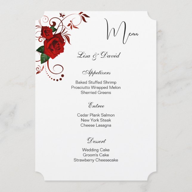 Menu Card-Red Rose (Front)