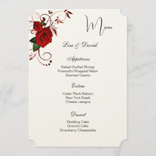 Menu Card-Red Rose