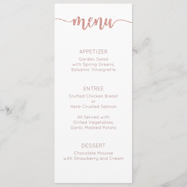 Menu Card, Wedding Menu, Dinner, Lunch (Front)