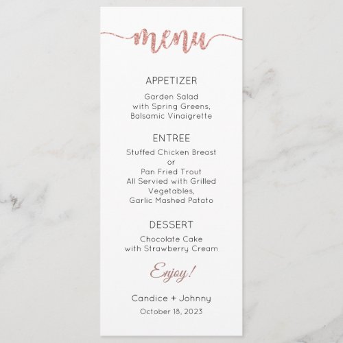 Menu Card Wedding Menu Dinner Lunch